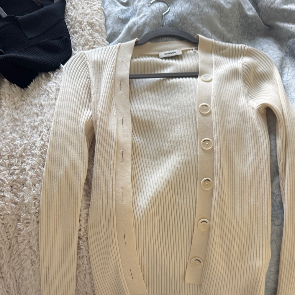 Sandro Cream Button-Up Cardigan - image 1